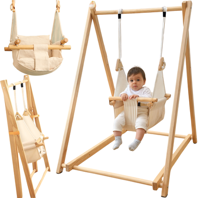 Houten babyschommel voor 6 tot 18 maanden oud